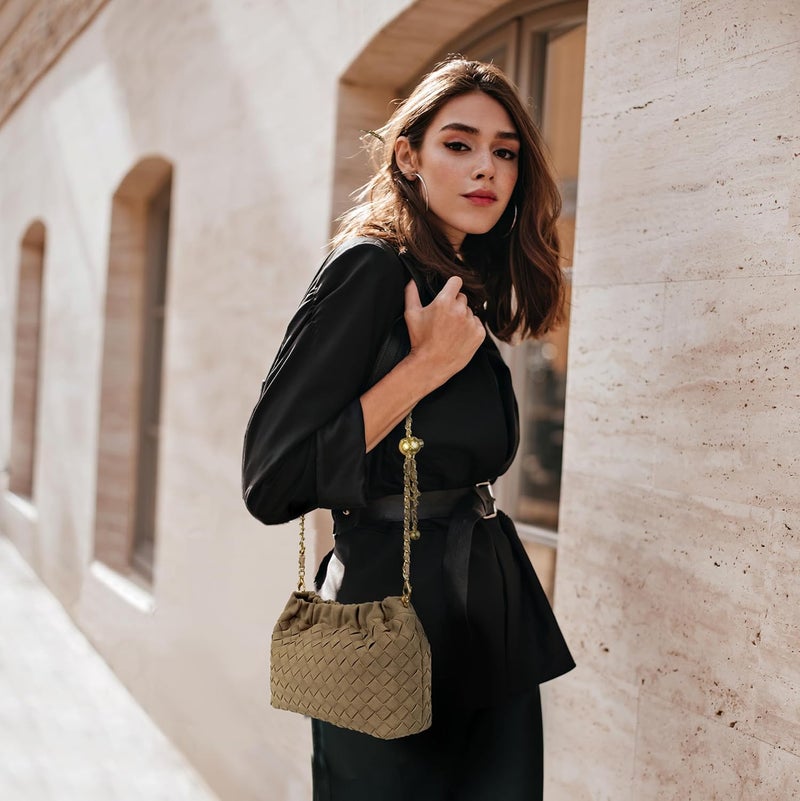 Joryin Woven Women's Crossbody Bag & Evening Purse, Trendy Dumpling Clutch & Hobo Cloud Shoulder Bag Trendy Dumpling Clutch - Image 2